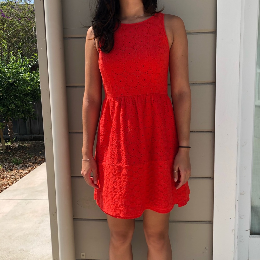 Bright red/coral dress